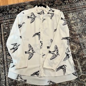 Aritzia Wilfred Bird Pattern Blouse